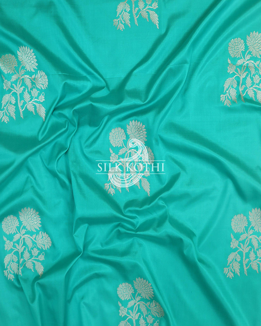 Fabulous Turquoise Kataan Silk Saree| buy Stylebypanaash